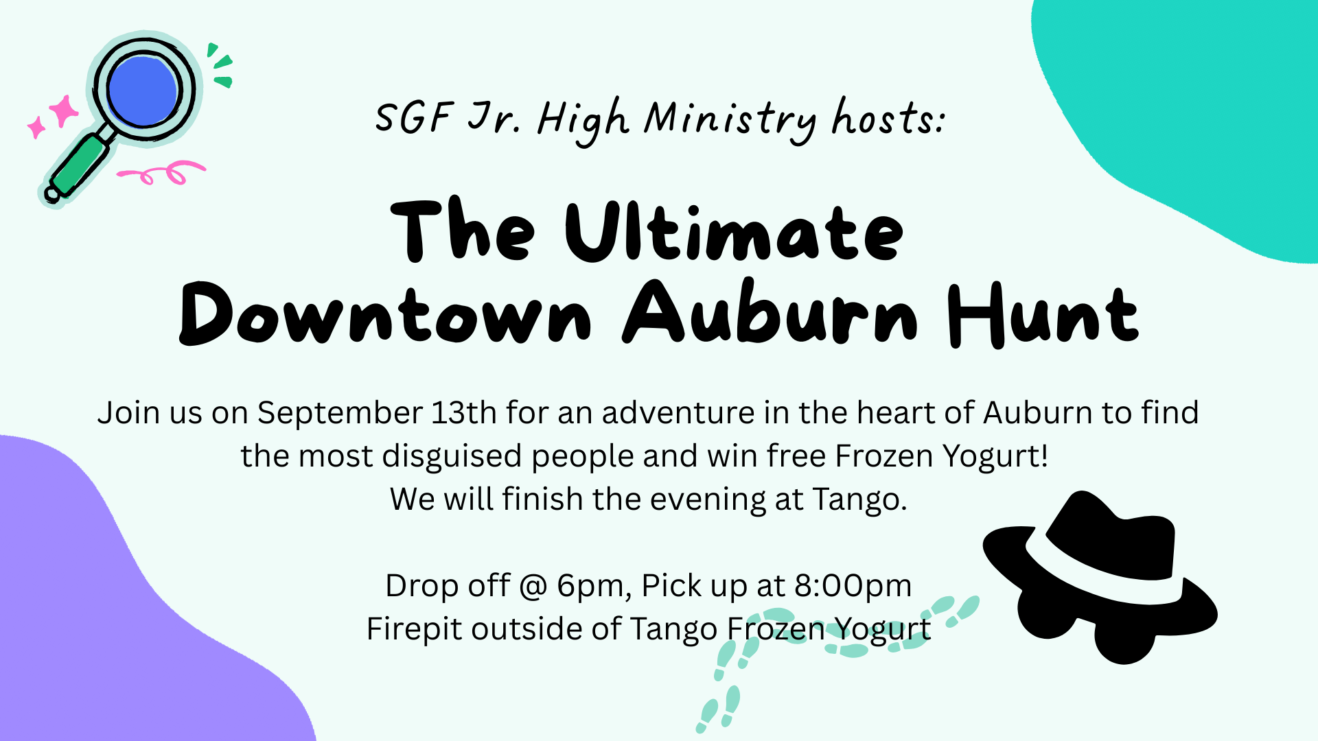 Jr High Ministry Event 9/13 in Auburn 6-8pm
