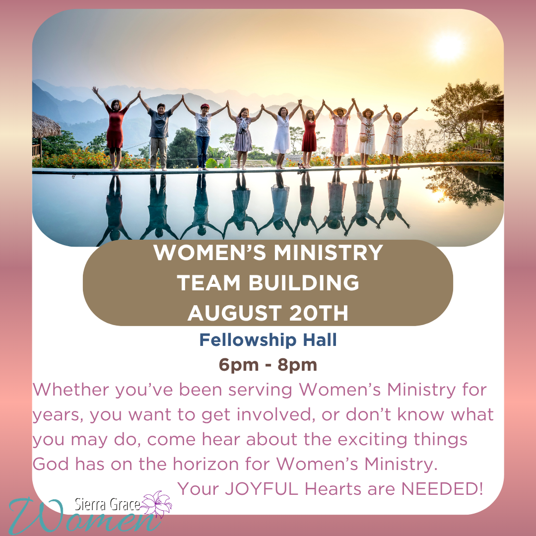 Women's Ministry Team Building 8/20 6-8pm