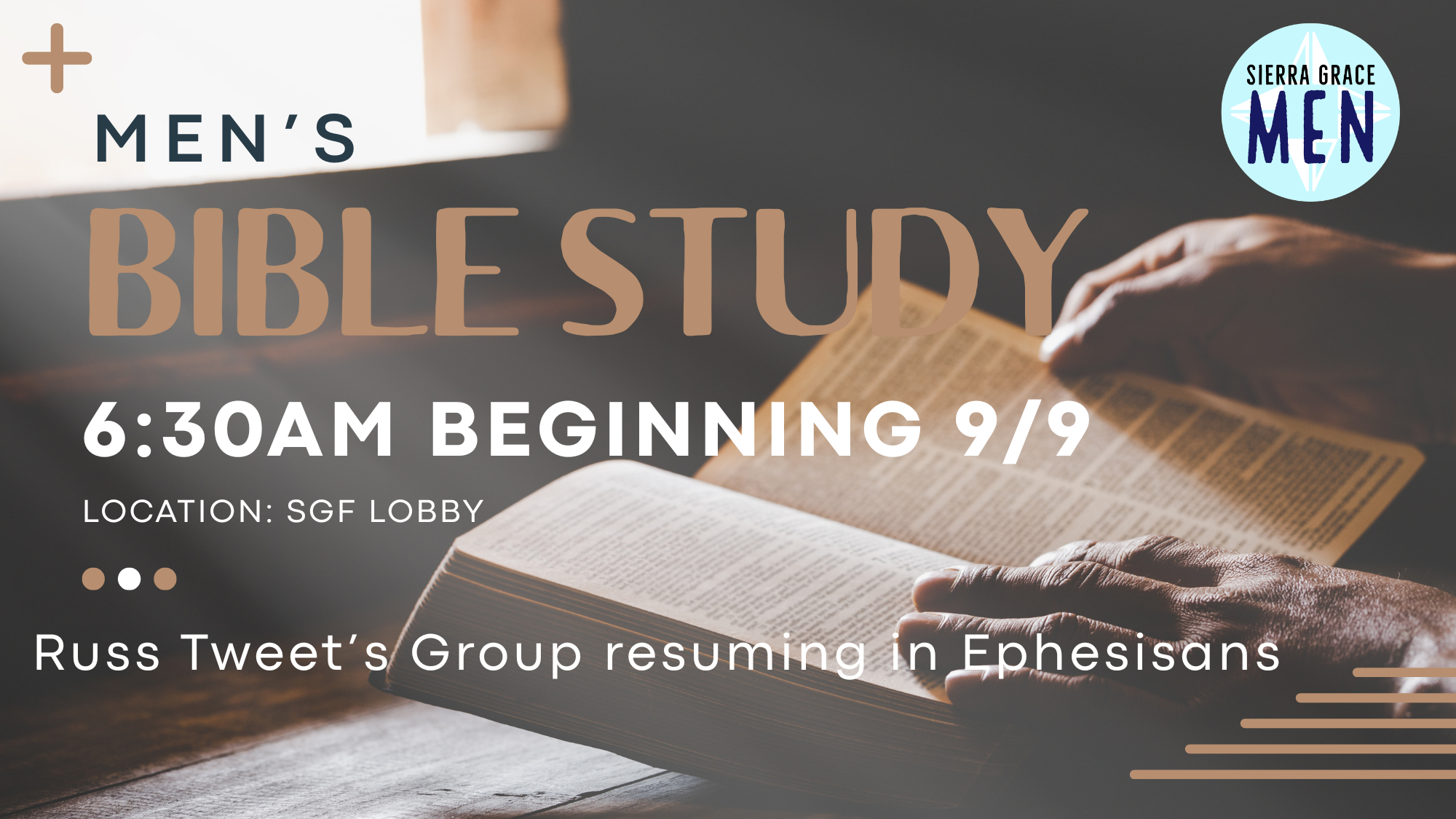 Men's Bible Study Begins 9/9