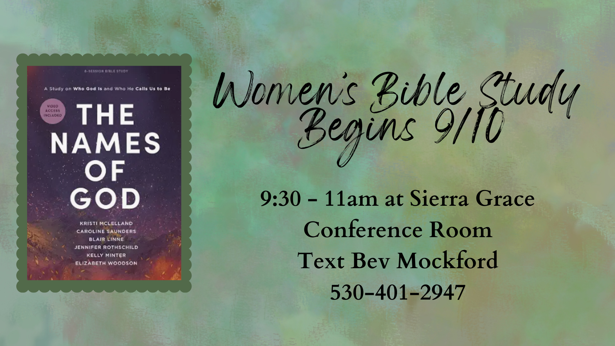 Women's Bible Study Begins 9/10