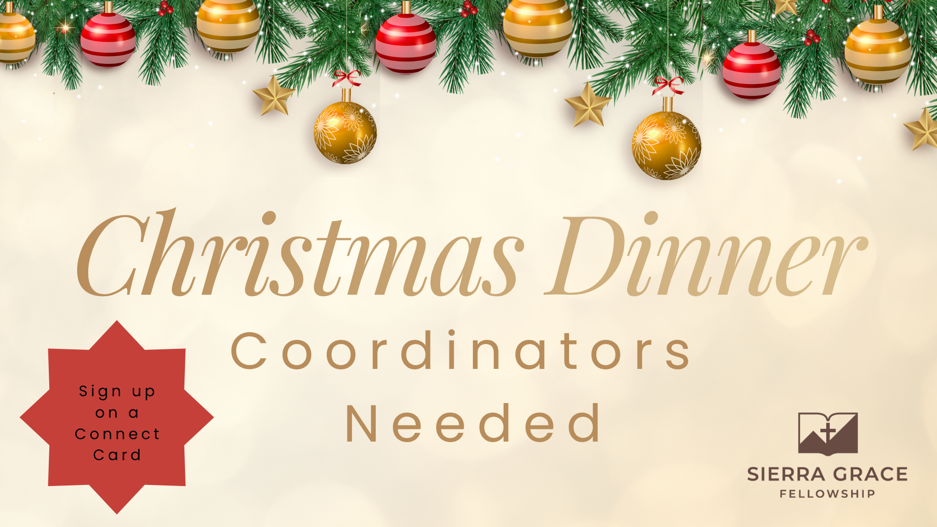 Christmas Dinner Coordinators Needed