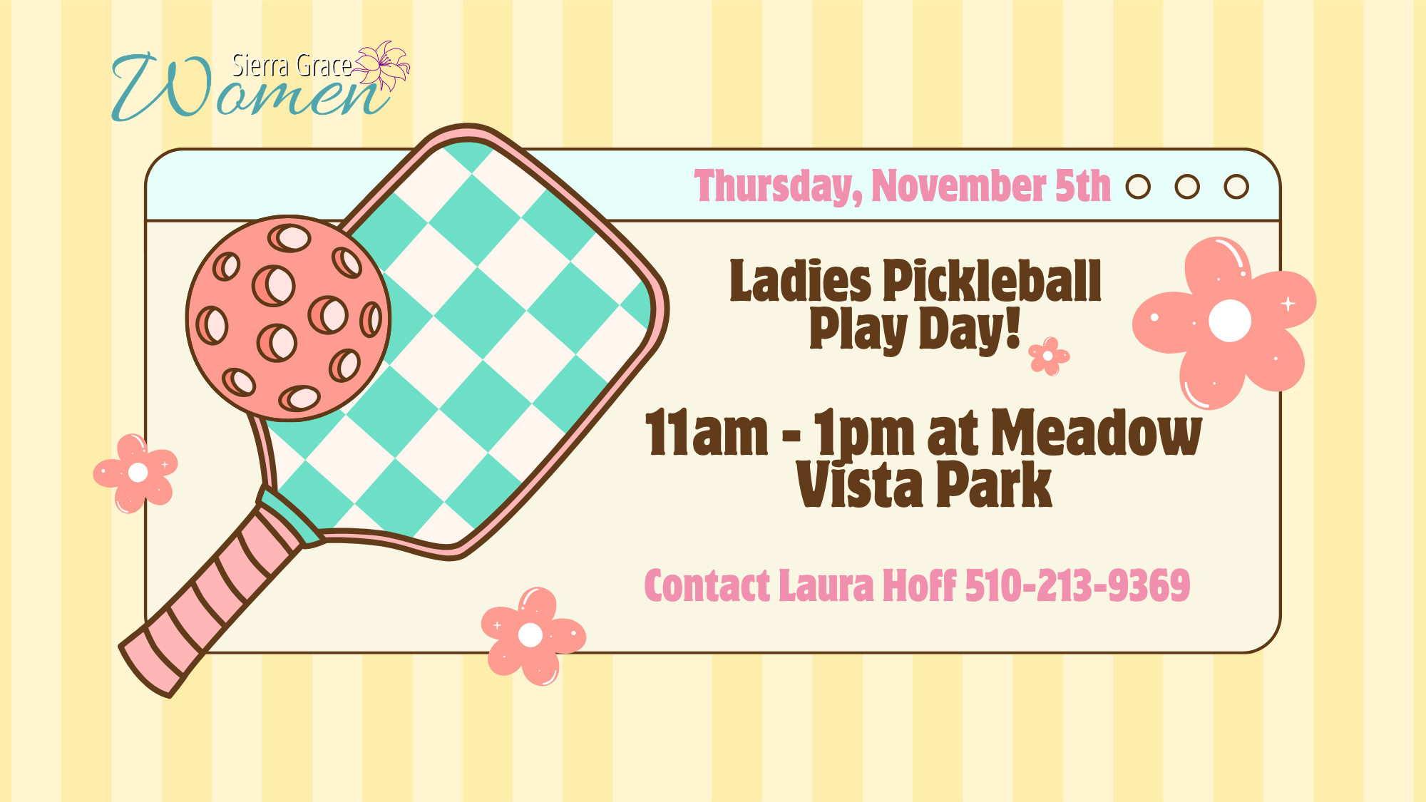 Ladies Pickleball Play Day 11/5 11am - 1pm