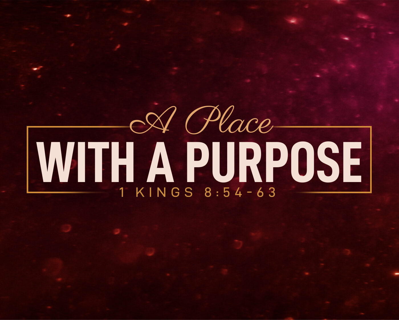 “A Place With A Purpose” – 1 Kings 8:54-63 episode artwork