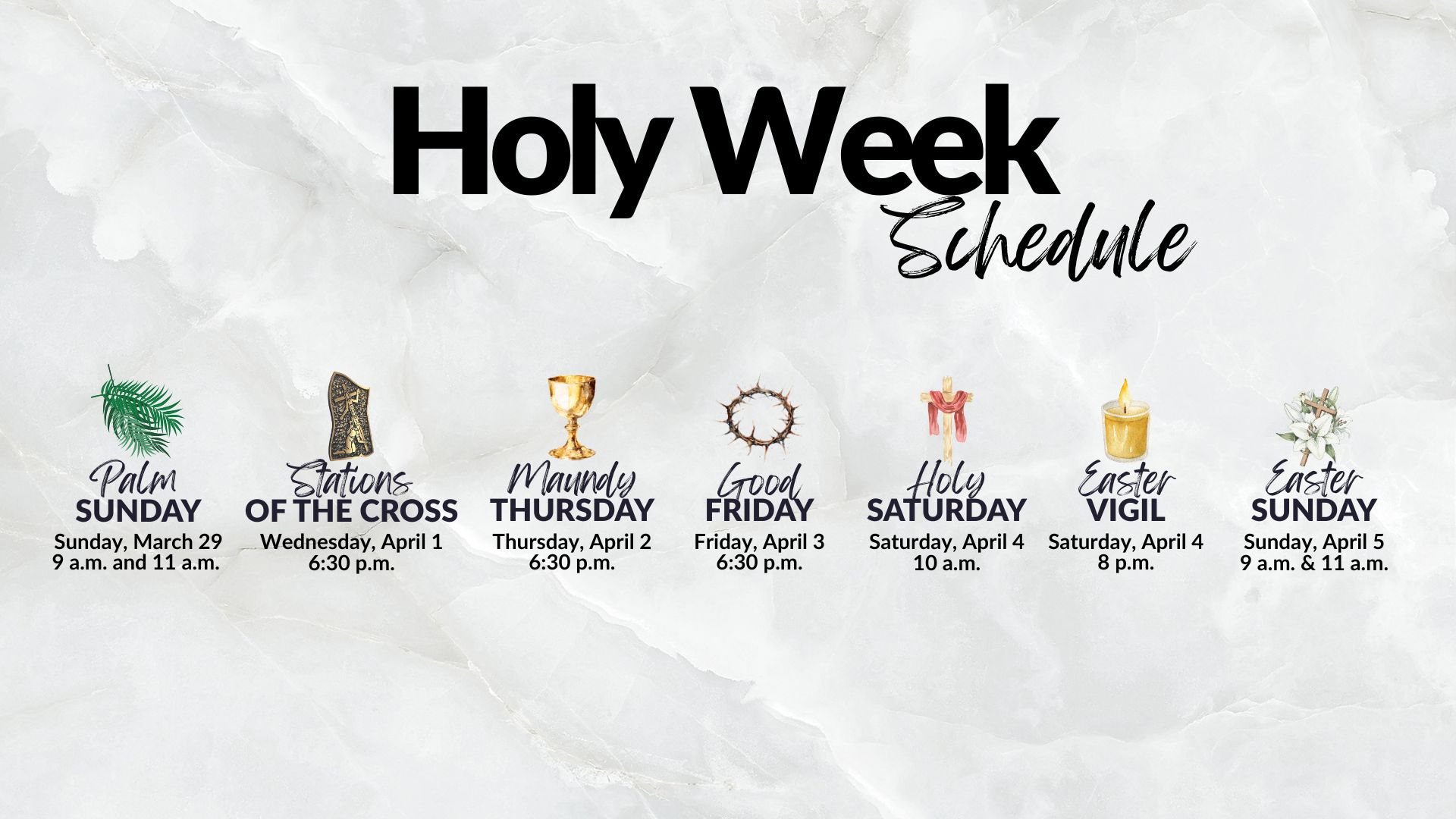 Holy Week Schedule 2026