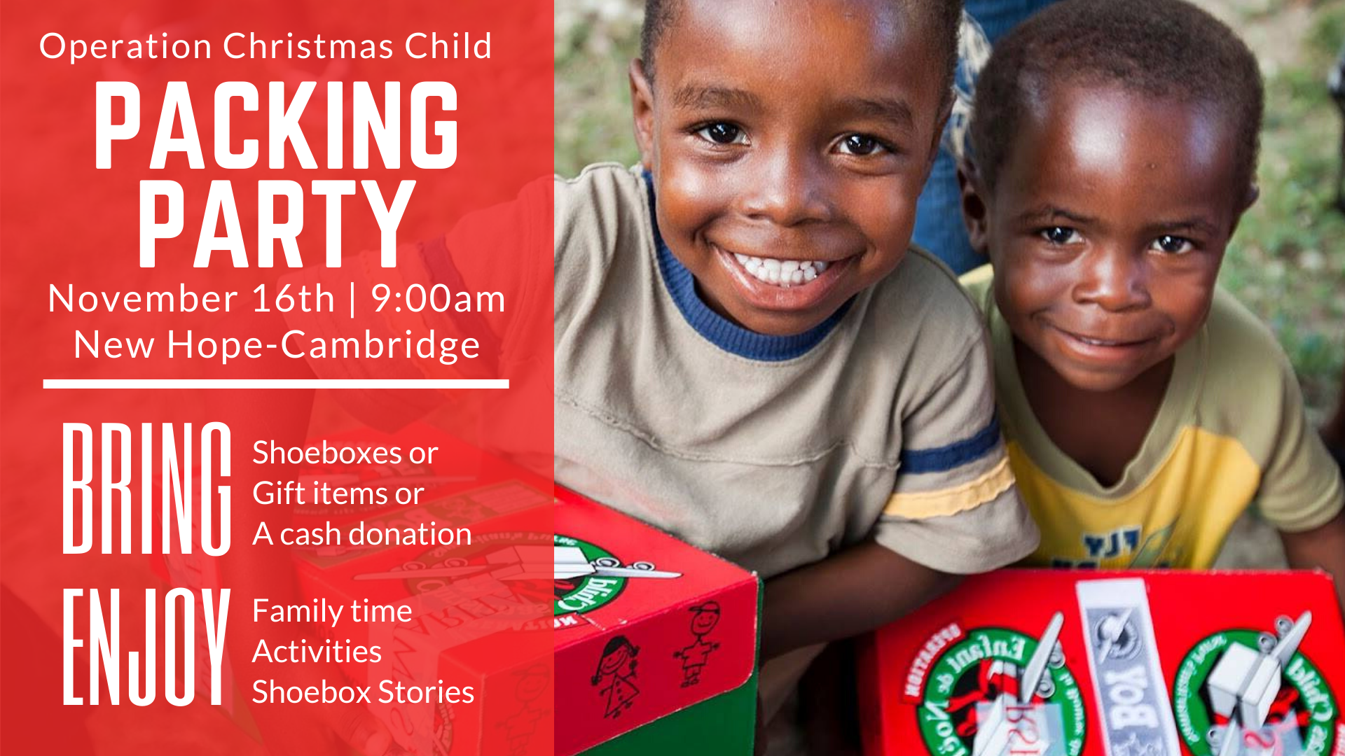 Operation Christmas Child Family Packing Party