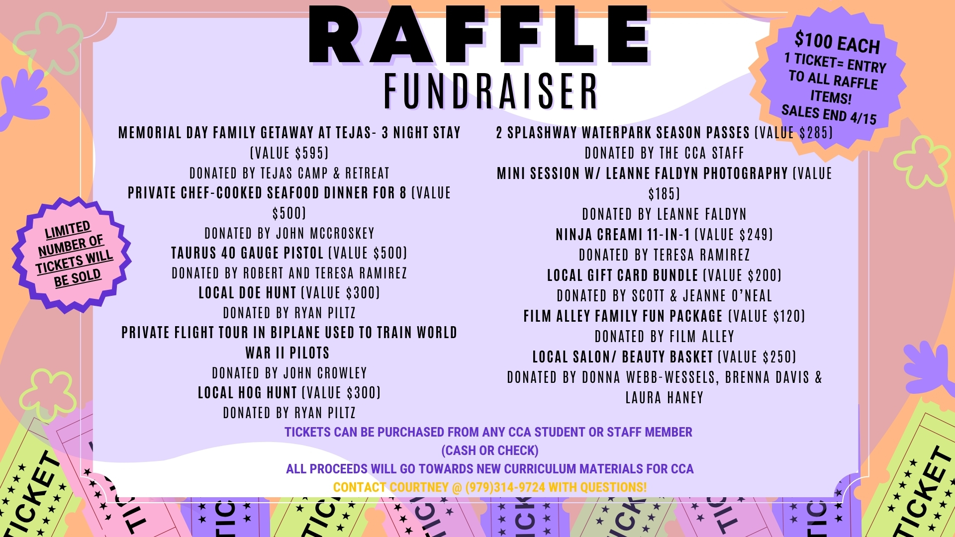 🎟️ Win BIG While Supporting CCA Students!