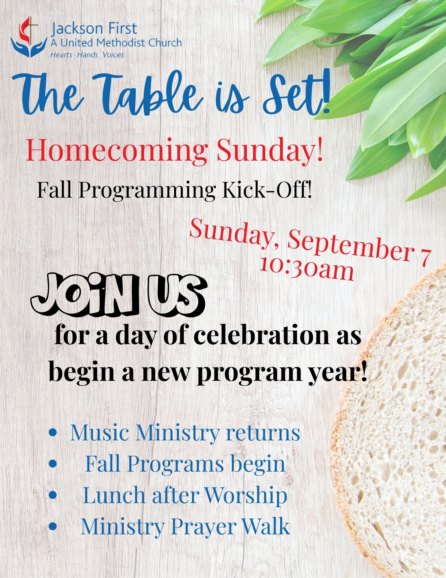 Homecoming Sunday & Fall Programming Launch