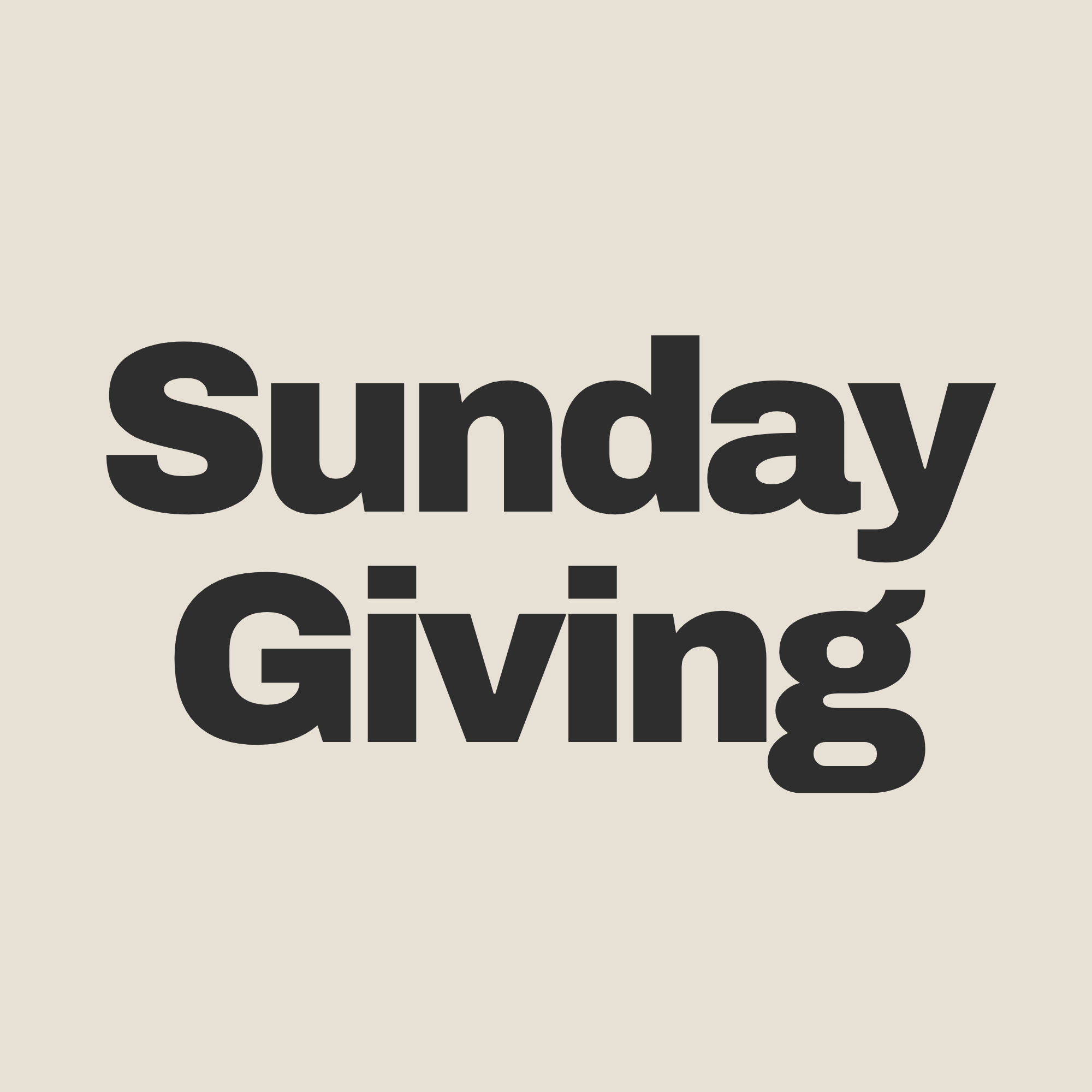 Sunday Giving