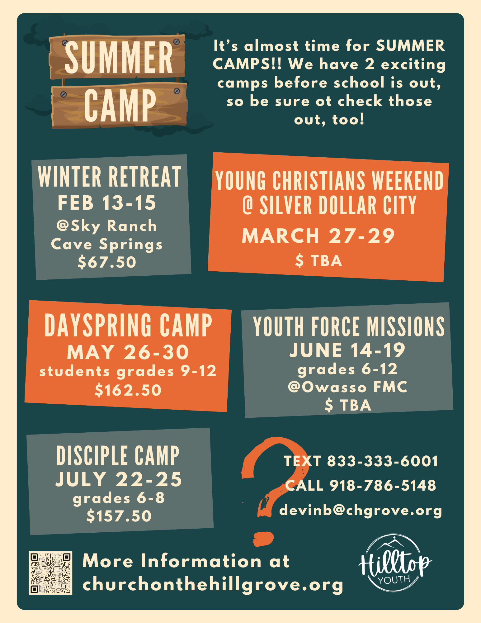 Youth Camp Dates