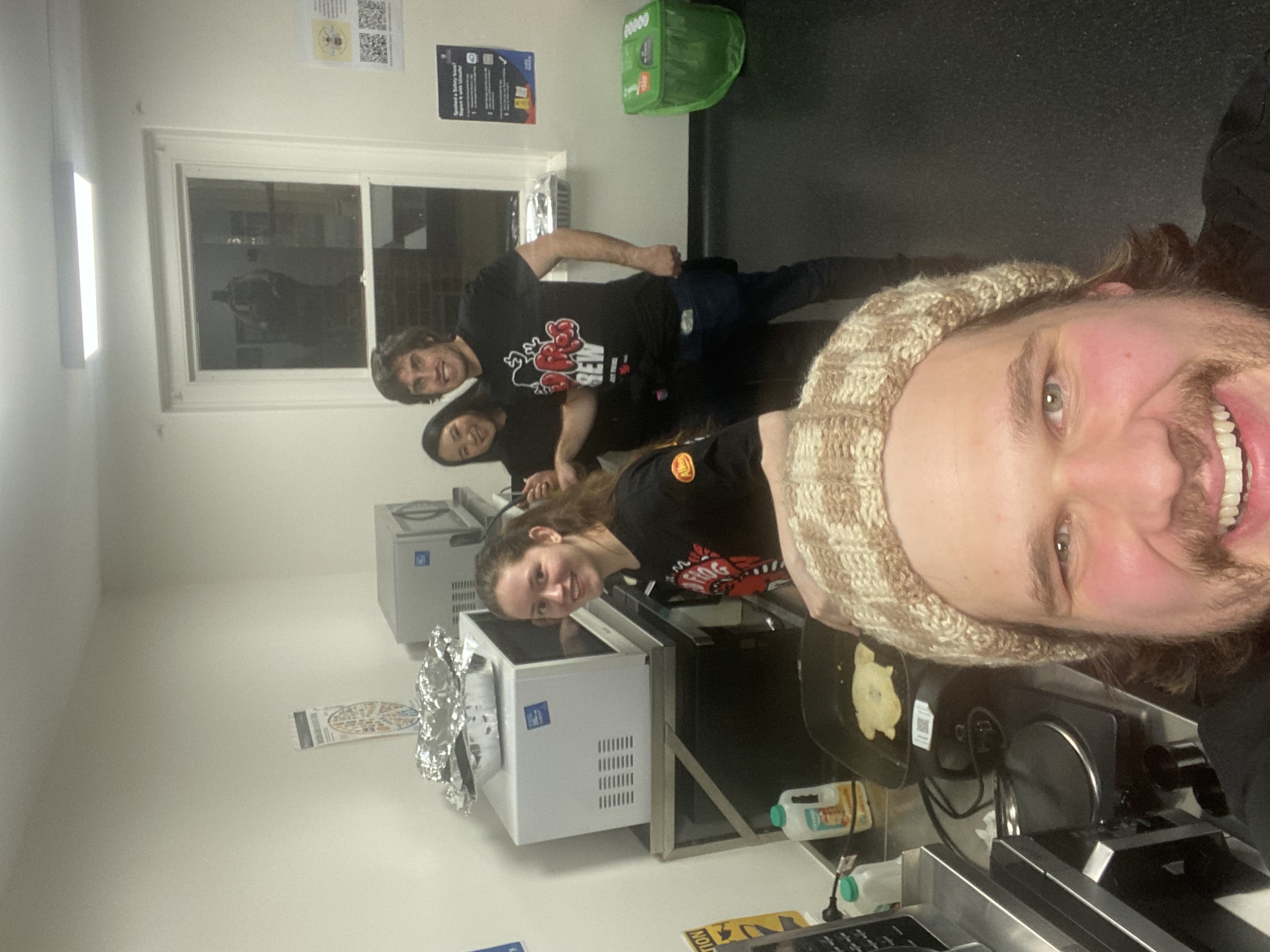 Making pancakes for uni students