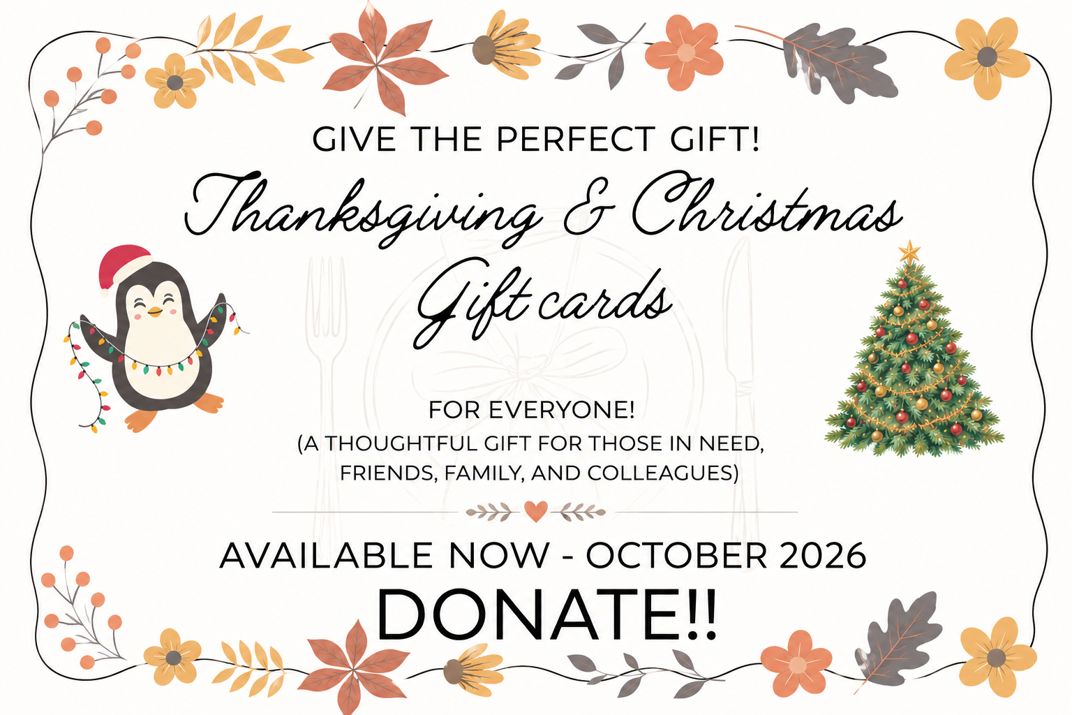 Missions Thanksgiving & Christmas Gift Cards