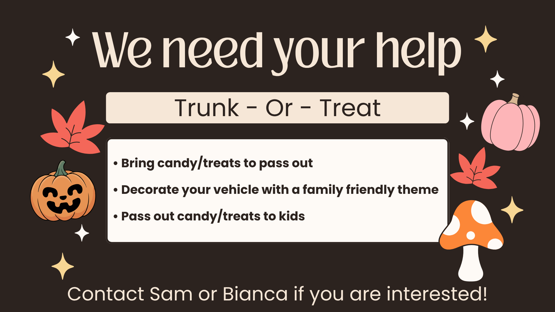 We need your help!